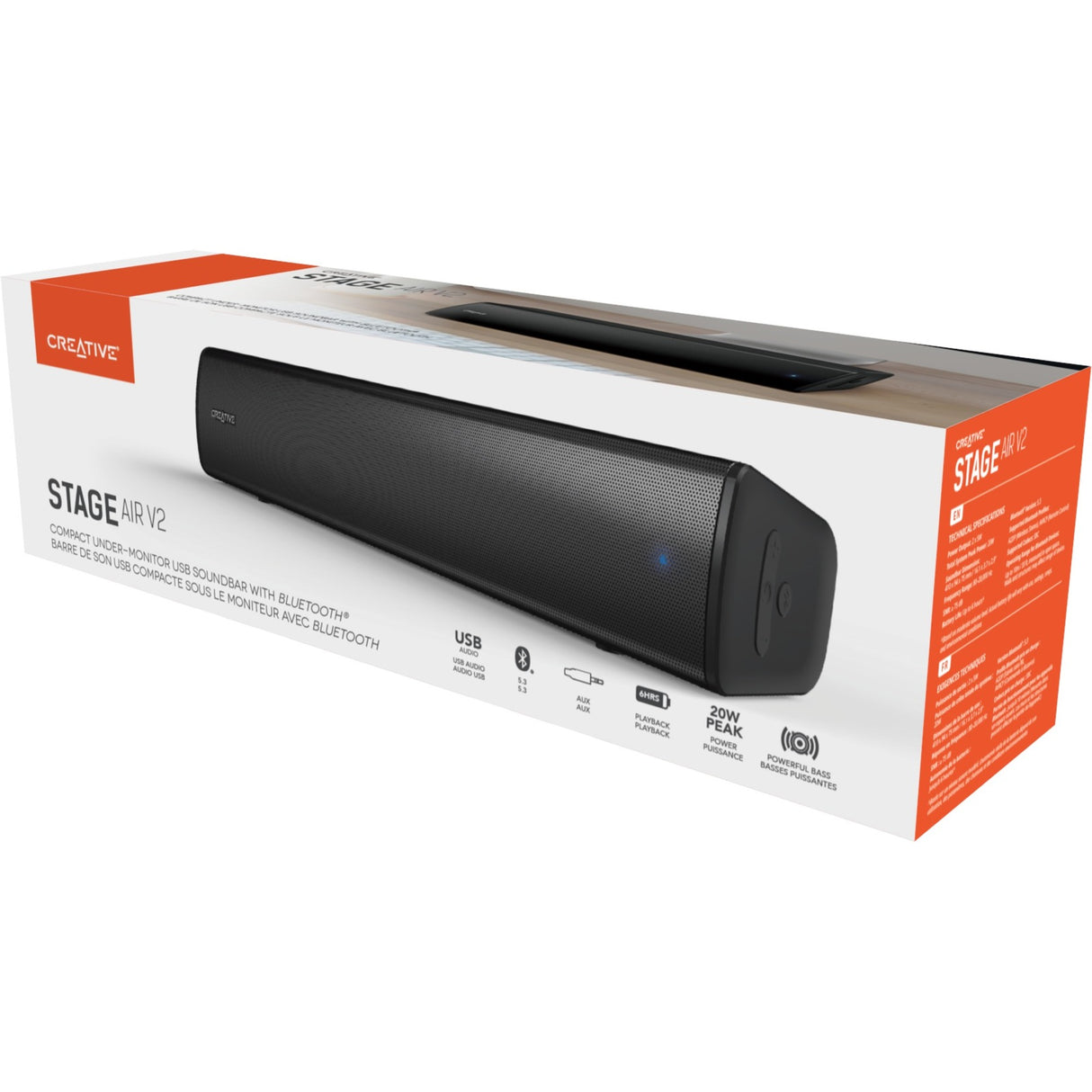 Creative Stage Air v2 Soundbar (schwarz, Bluetooth)