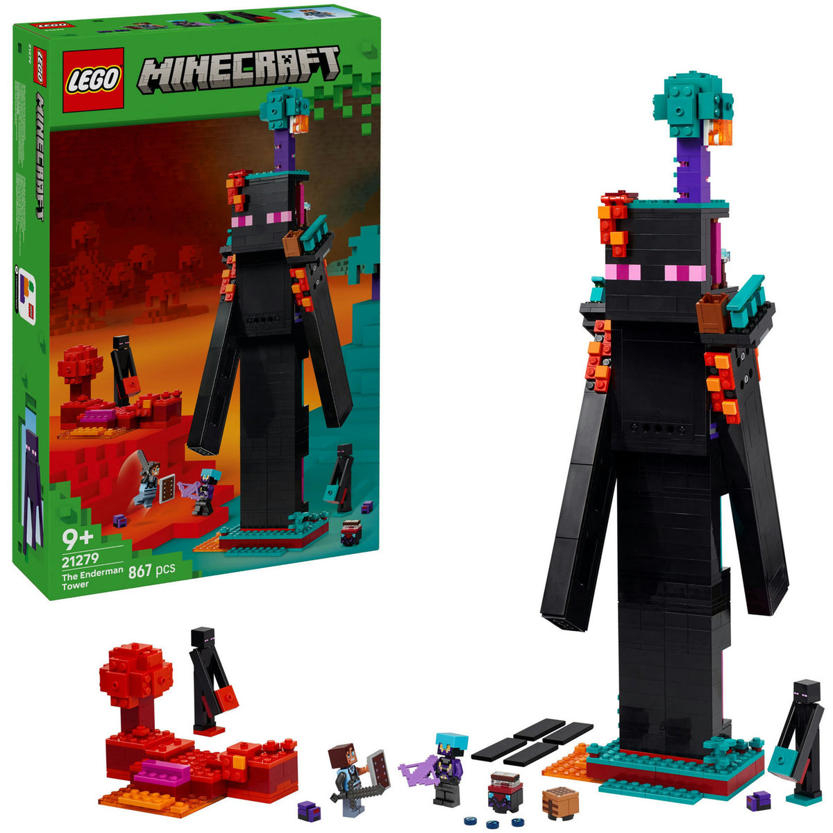 Lego Minecraft 2in1, der Enderman-Turm, Spielzeug für Kinder – 21279