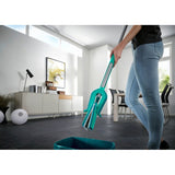 Leifheit Picobello Bodenwischer S Micro Duo mit Stiel – 27 cm Wischbreite – Türkis – Grau