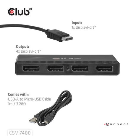 Club 3d displayport splitter (zwart)