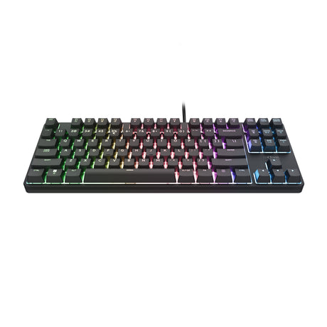 Trust gxt 864 cada compact mechanisch tkl-gamingtoetsenbord (zwart, us lay-out (qwerty), huano brown, rgb)