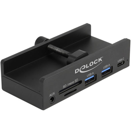 Delock externer 3-Port USB-Hub mit Feststellschraube (schwarz)