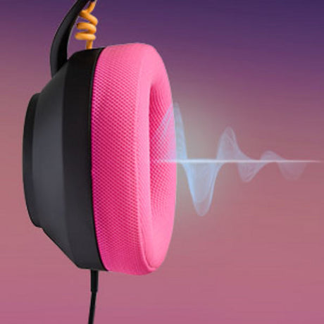Powera Lucidsound LS10 Kabelgebundenes Gaming-Headset – Midnight Branding Over-Ear-Gaming-Headset (Schwarz Pink, Playstation 5, Playstation 4, Xbox Series X|s, Xbox One, PC, Mobil)
