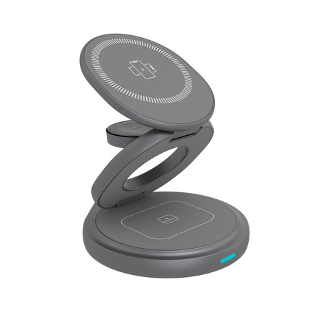 Icy Box 3-in-1 faltbares kabelloses Ladepad (anthrazit, ib-sh101-ch)