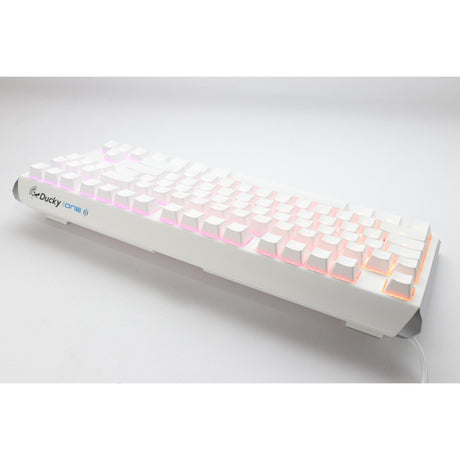 Ducky One 3 Classic Pure White TKL RGB mechanische Tastatur (weiß, US-Layout (QWERTY), Cherry MX Speed Silver, 80 % (TKL), RGB-LEDs, Double-Shot PBT, Hot-Swap-fähig, Quack-Mechanik)