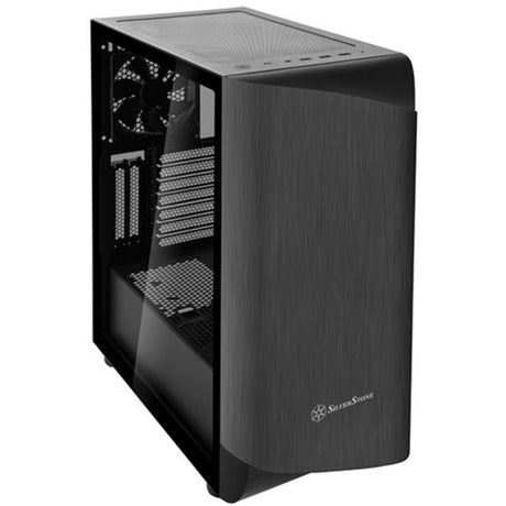 Silverstone Seta A1 Midi Tower Gehäuse (schwarzes Titan | 2x USB-A | 1x USB-C | RGB | gehärtetes Glas)