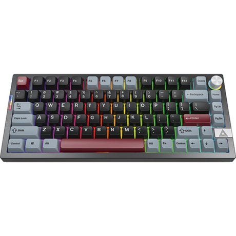 Montech Mkey Pro Darkness RGB mechanische Tastatur (schwarz, US-Layout (QWERTZ), Gateron G Pro braun, 75 %, Hot-Swap-fähig, RGB, Double-Shot PBT, USB-C | 2,4 GHz | Bluetooth 5.2)