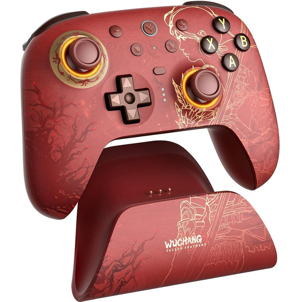 8bitdo Ultimate 2 Wireless Controller – Wuchang: Fallen Feathers (dunkelrot, 2,4 GHz Bluetooth, USB, PC)