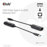 Club 3D USB-A-auf-RJ45-Ethernet-5-Gbit/s-Adapter (schwarz)