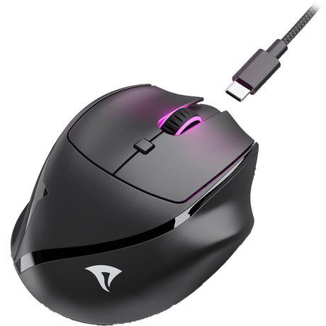 Sharkoon Officepal M25W Maus (Schwarz, 400 - 4000 dpi, RGB, 2,4 GHz USB)
