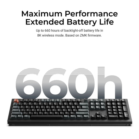 Keychron v6 Ultra 8K kabellose, benutzerdefinierte mechanische Tastatur (schwarz, US-Layout (QWERTY), Seidenpom-Rot, 100 %, RGB, Hot-Swap, 2,4 GHz | Bluetooth 5.3 | USB-C)