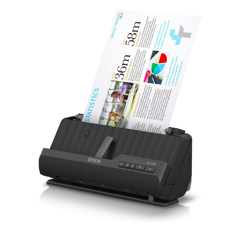Epson ES-C320W kompakter A4-Dokumentenscanner mit WLAN-Konnektivität und U-Path (Schwarz, A4, A5, A6, B5)