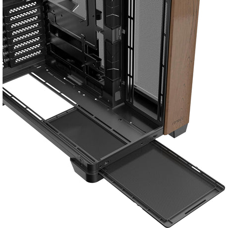 Antec C8 Curve Wood Midi-Tower-Gehäuse (schwarze Holzfarbe | 2x USB-A | 1x USB-C | gehärtetes Glas)
