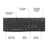 Logitech mk295 geräuschloses kabelloses Tastatur- und Maus-Kombi-Desktop-Set (schwarz, US-internationales Layout (QWERTY), 100 %)