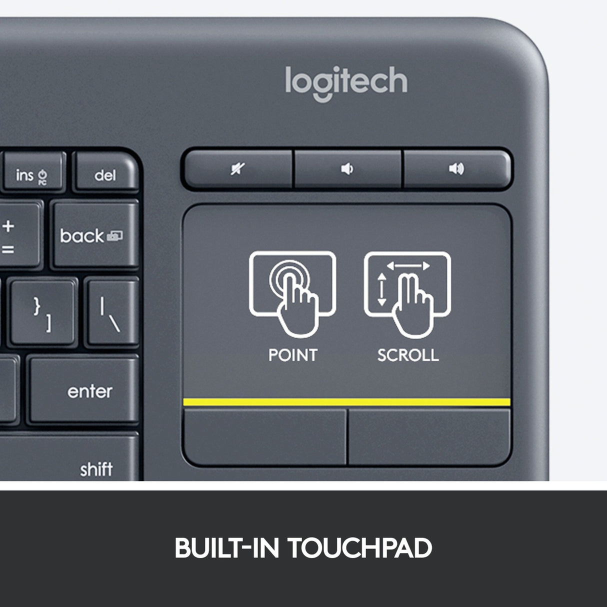 Logitech Wireless Touch -Tastatur K400 Plus