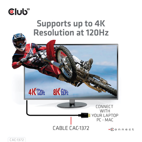Club 3D Ultra-High-Speed-HDMI-2.1-zertifiziertes Kabel männlich-männlich (schwarz, 2 Meter, 4K 120 Hz, 8K 60 Hz, 48 Gbit/s)