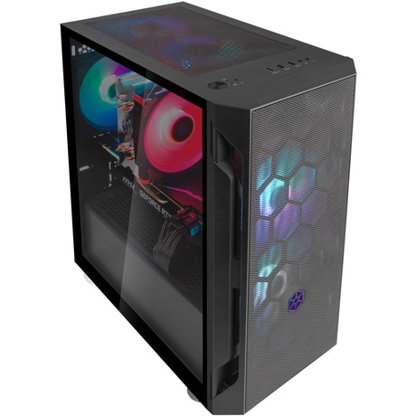 Silverstone sst-fah1mb-pro Midi-Tower-Gehäuse (schwarz | 3x USB-A | RGB | gehärtetes Glas)