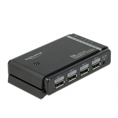 Delock Displayport-Switch 2x 2 Displayport-Eingang auf 1x 2 Displayport-Ausgang (schwarz)