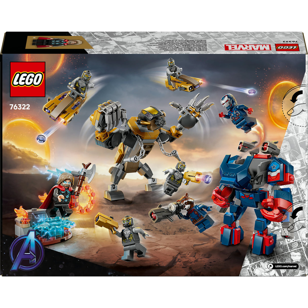 Lego Superhelden Marvel 76322 Avengers: Endspiel Thor vs. Chitauri