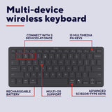Trust nado ii bluetooth-toetsenbord (zwart, us lay-out (qwerty), scissor switches, 80% (tkl), bluetooth)