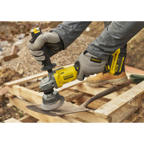 Stanley Fatmax V20 18V Winkelschleifer 125mm (schwarz gelb, Akku und Ladegerät inklusive, mit Koffer)