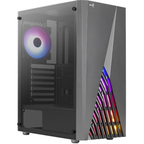Aerocool Delta G-BK-V1 Midi-Tower-Gehäuse (schwarz | 3x USB-A | RGB | gehärtetes Glas)