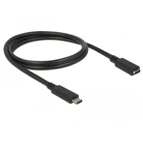 Delock Superspeed USB-C 3.1 gen1 Stecker>Buchse Verlängerungskabel (schwarz, 1 Meter)