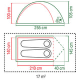 Coleman darwin 2 plus blackout tent – 2 persoons koepeltent - blackout bedroom technology – met luifel - groen