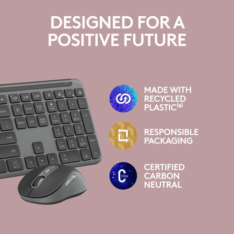 Logitech MK950 Signature Slim Wireless-Desktop-Set (Graphit, US-internationales Layout (QWERTY), 400–4000 dpi)