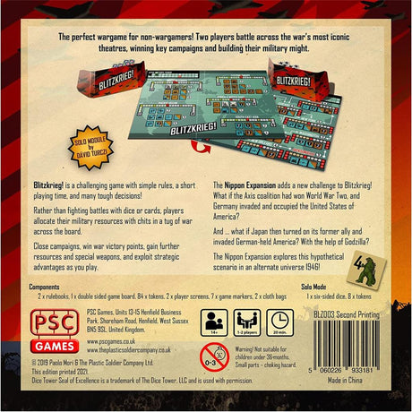 Europäisches Spielernetzwerk Blitzkrieg! Brettspiel (englisch, 1 – 2 Spieler, 20 – 45 Minuten, ab 14 Jahren)