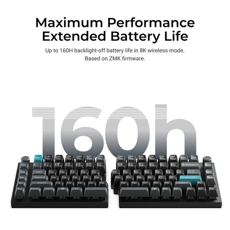Keychron q11 ultra 8k wireless custom mechanical keyboard (zwart, us lay-out (qwerty), silk pom banana, 100%, rgb leds, ksa double-shot pbt, hot swap, 2.4ghz | bluetooth 5.2 | usb-c)