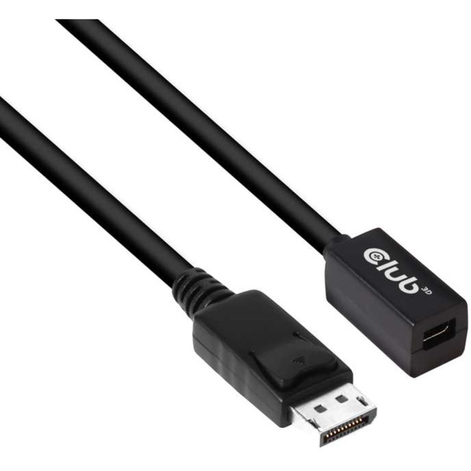 Club 3D Mini DisplayPort > DisplayPort 1.4 (männlich) Verlängerungskabel (schwarz, 0,1 Meter)