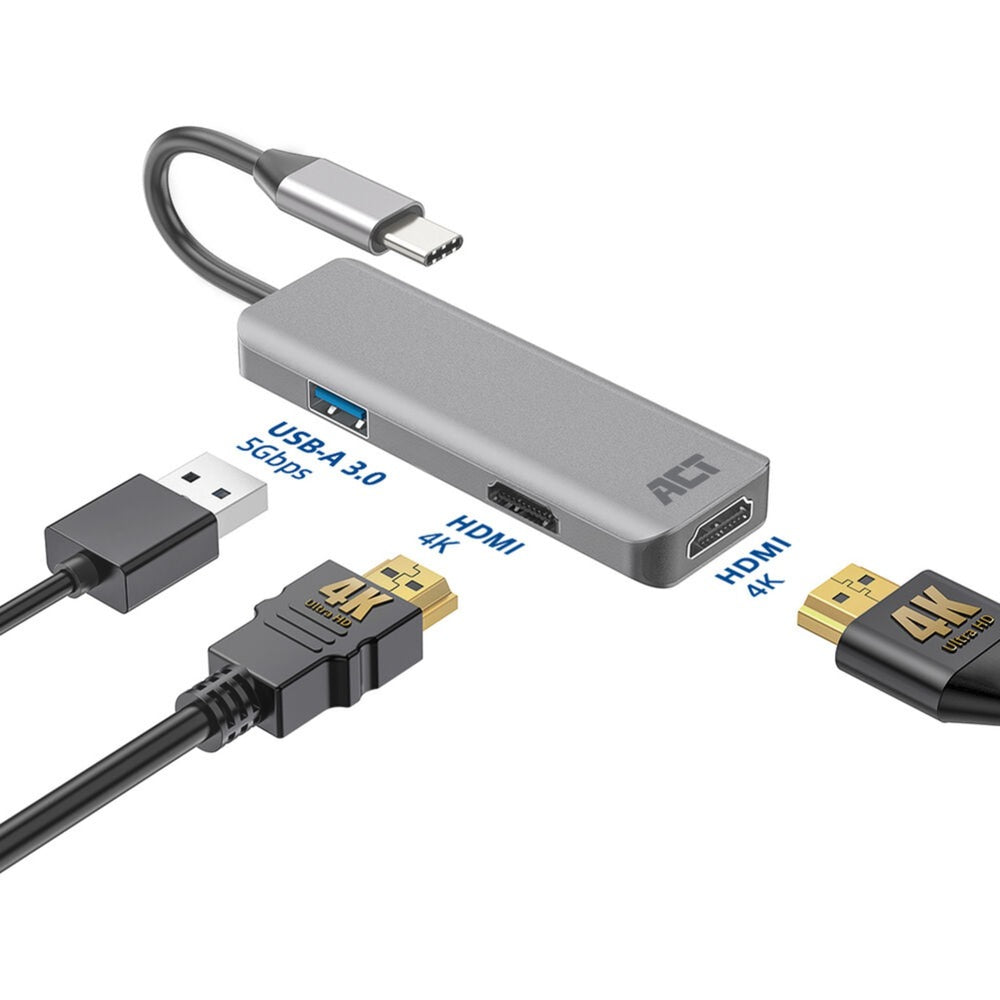 Act Connectivity USB-C 4K Multiport-Adapter für 2 HDMI-Bildschirme, u. a