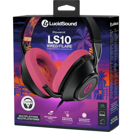 Powera Lucidsound LS10 Kabelgebundenes Gaming-Headset – Midnight Branding Over-Ear-Gaming-Headset (Schwarz Pink, Playstation 5, Playstation 4, Xbox Series X|s, Xbox One, PC, Mobil)