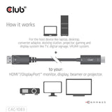 Club 3D DisplayPort 1.4 auf HDMI 4K60Hz Kabeladapter (Schwarz, HDR M M 2m)