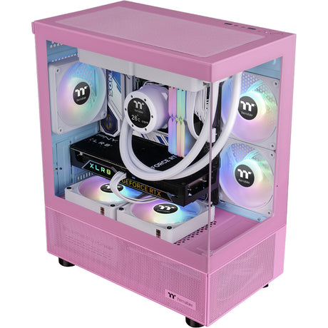 Thermaltake View 170 TG ArGB Mini-Tower-Gehäuse (Rosa | 2x USB-A | RGB | gehärtetes Glas)