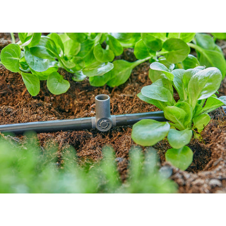 Gardena T-Stück für Sprinkler Endtropfer 4,6 mm (3 16 ) Anschluss (dunkelgrau, 5 Stück)