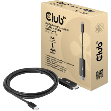 Club 3D Mini Displayport 1.4 auf HDMI-Kabel (schwarz, 1,8 Meter)