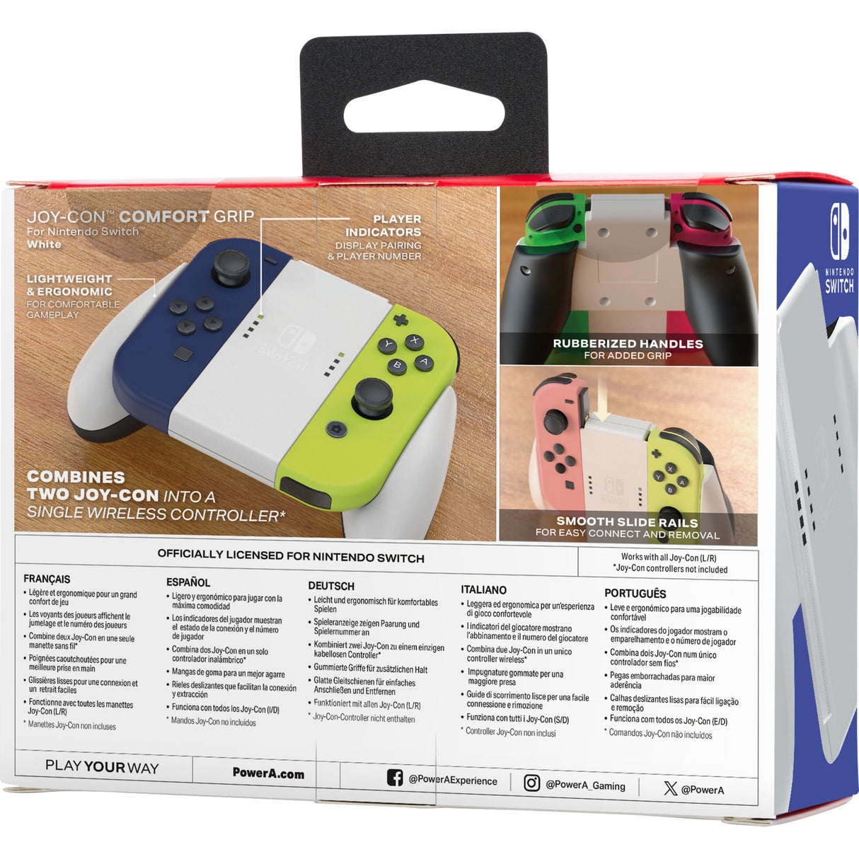 Powera Joy-Con-Komfortgriff für Nintendo Switch – weiße Montage (weiß)