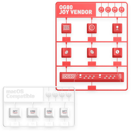 Iqunix OG80 Joy Vendor kabellose mechanische Tastatur (rot, US-Layout (QWERTZ), Cherry MX Silent Red, 80 % (TKL), RGB-LEDs, Hot-Swap-fähig, PBT, 2,4 GHz | Bluetooth 5.1 | USB-C)