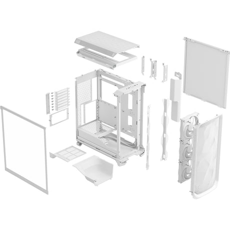 Fractal Design Meshify 3 Midi-Tower-Gehäuse (weiß | 2x USB-A | 1x USB-C | gehärtetes Glas)
