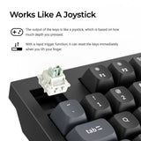 Keychron q5 he 8k magnetic switch keyboard (wit, us lay-out (qwerty), ultra-fast lime, 96%, rgb leds, osa double-shot pbt, hot swap, knob)