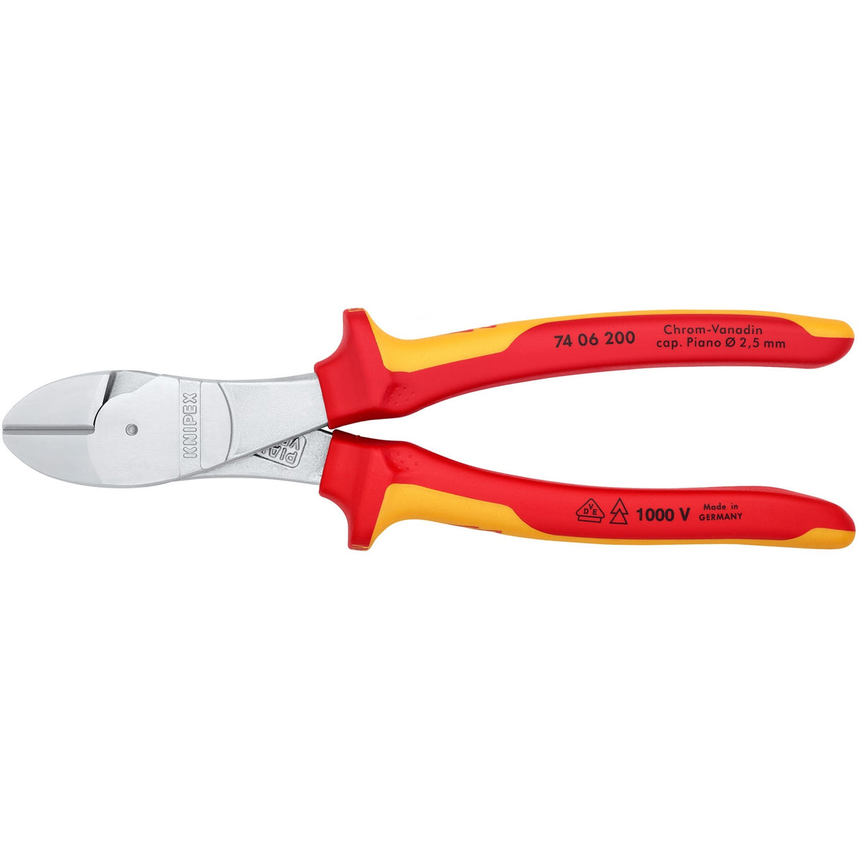 Knipex 74 06 200 Kraft-Seitenschneider Comfort 200mm VDE