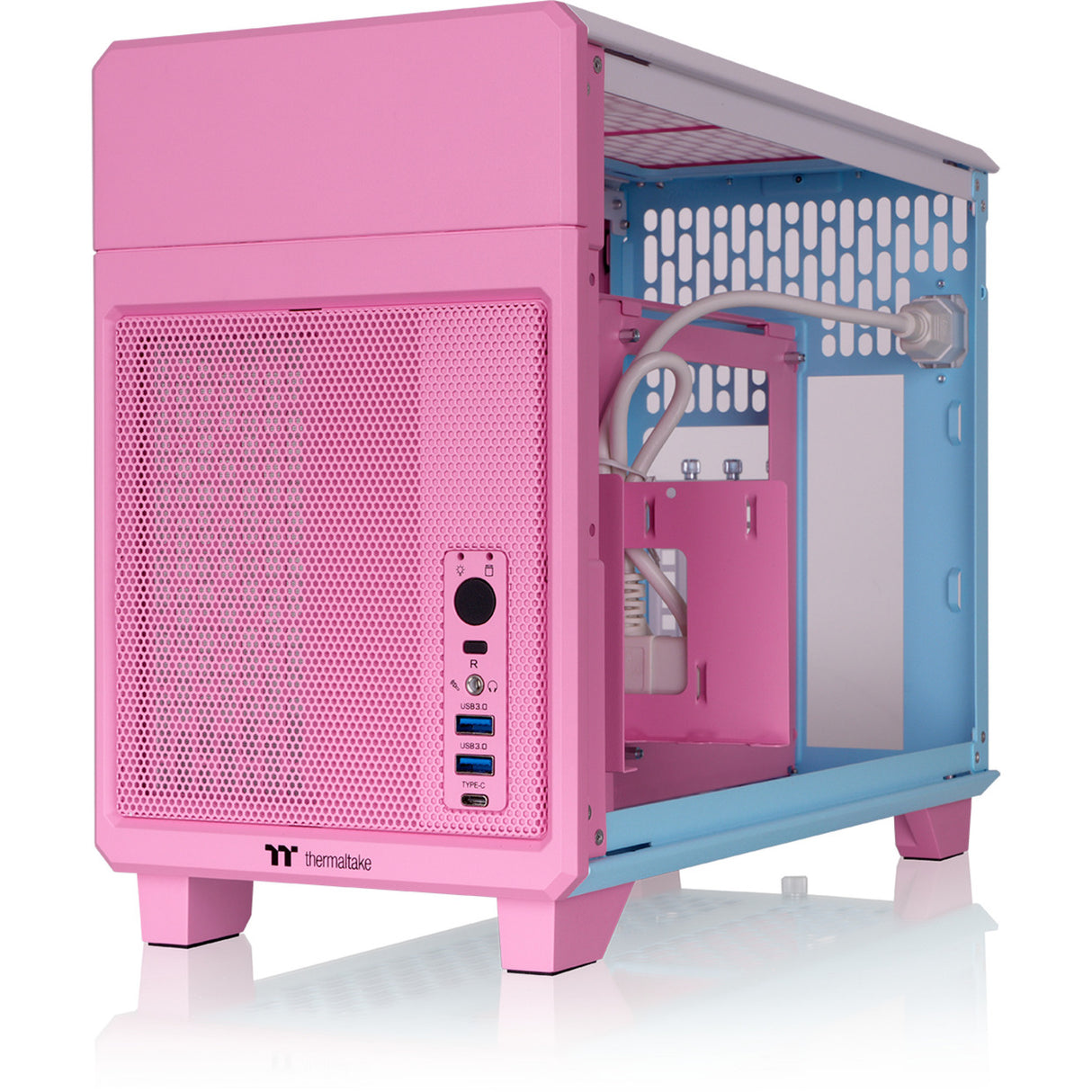 Thermaltake tr100 bubble pink mini tower behuizing (pink | 2x usb-a | 1x usb-c)