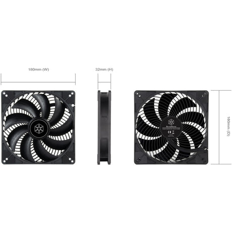 Silverstone Air Penetrator 184i Pro Gehäuselüfter (schwarz, 180 x 180 x 32 mm, PWM)