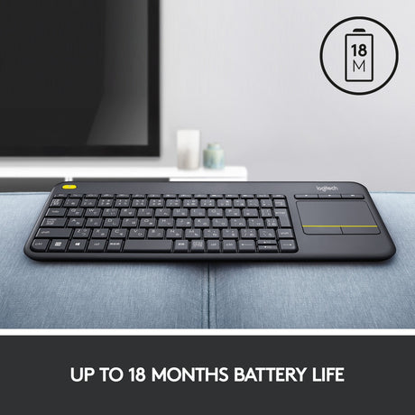 Logitech k400 plus Tastatur (Anthrazit, EU-Layout (QWERTY))