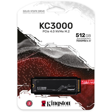 Kingston KC3000 512 GB SSD (Schwarz, Skc3000S 512G, PCIe 4.0 NVMe, M.2 2280)