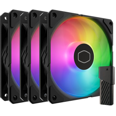Cooler Master Sickleflow Edge 120 ArGB Fan Kit Gehäuselüfter (schwarz, 3 Stück, 120 x 120 x 25 mm, PWM, 3 Stück, mit A1 Mini-LED-Controller)