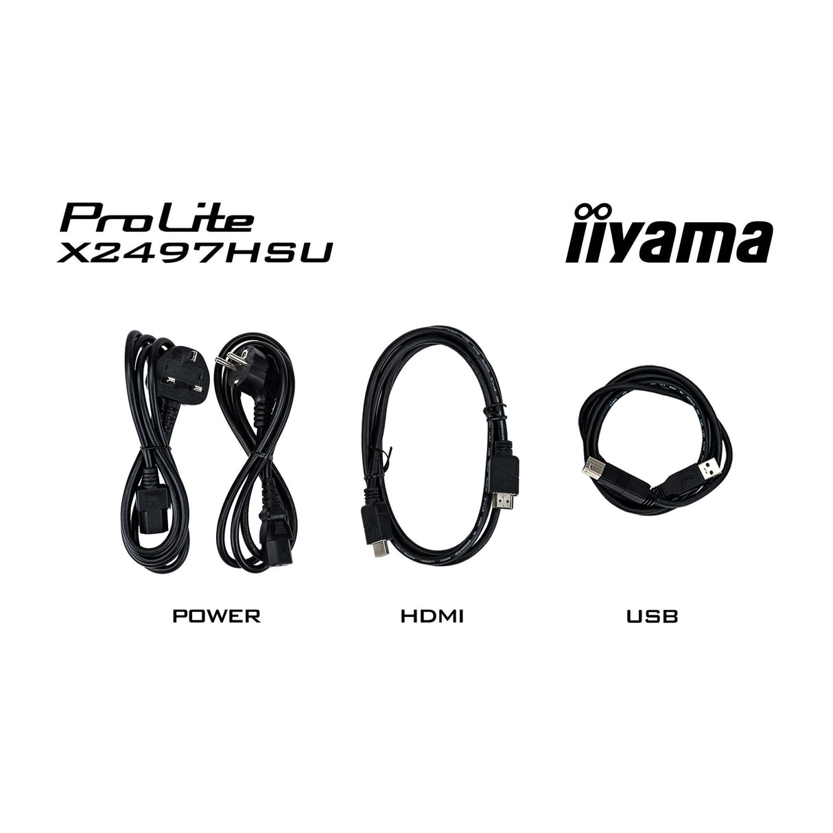 Iiyama prolite x2497hsu-b1 23.8 monitor (zwart, hdmi, displayport, 2x usb-a, 2x usb-c)