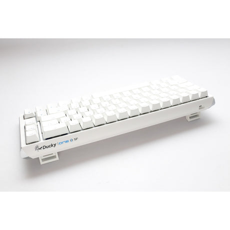 Ducky One 3 klassische reinweiße SF RGB mechanische Tastatur (weiß, US-Layout (Qwerty), Cherry MX Braun, 65 %, RGB-LEDs, Double-Shot PBT, Hot-Swap-fähig, Quack-Mechanik)